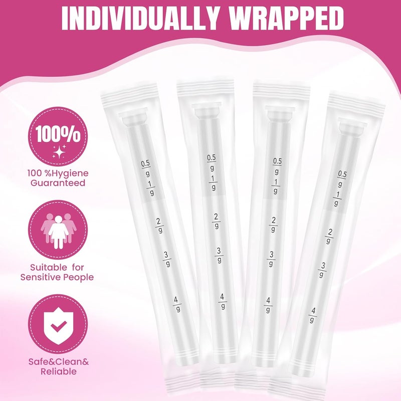 TENKAIWICK 30 PACK Disposable Vaginal Suppository Applicator for Women, Fits Most Lubricants Creams Gels Pills Tablet Suppositories, Threaded End, Soft & Small Tip, with Dosage Markings, Individually Wrapped - Image 2